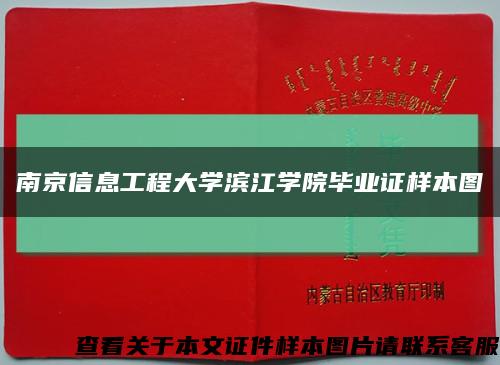 南京信息工程大学滨江学院毕业证样本图缩略图