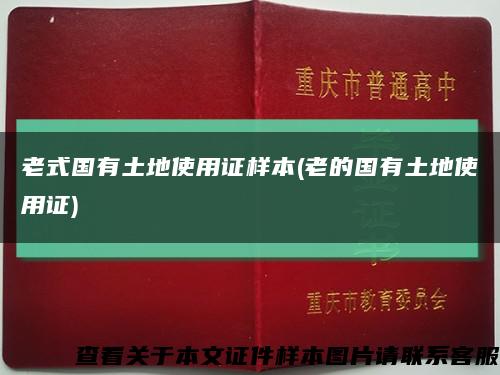 老式国有土地使用证样本(老的国有土地使用证)缩略图