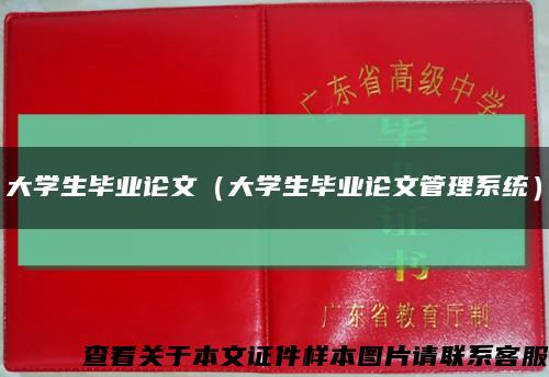 大学生毕业论文（大学生毕业论文管理系统）缩略图