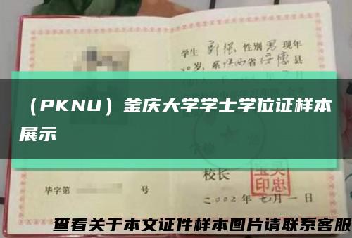 （PKNU）釜庆大学学士学位证样本展示缩略图