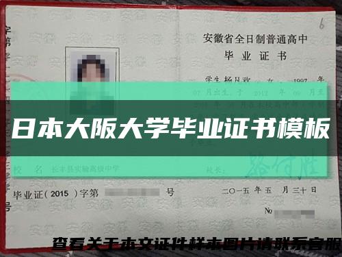 日本大阪大学毕业证书模板缩略图