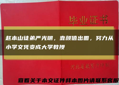 赵本山徒弟严光明，靠颜值出圈，努力从小学文凭变成大学教授缩略图
