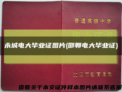 永城电大毕业证图片(邯郸电大毕业证)缩略图