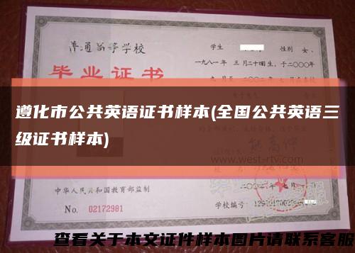 遵化市公共英语证书样本(全国公共英语三级证书样本)缩略图