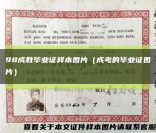 98成教毕业证样本图片（成考的毕业证图片）缩略图