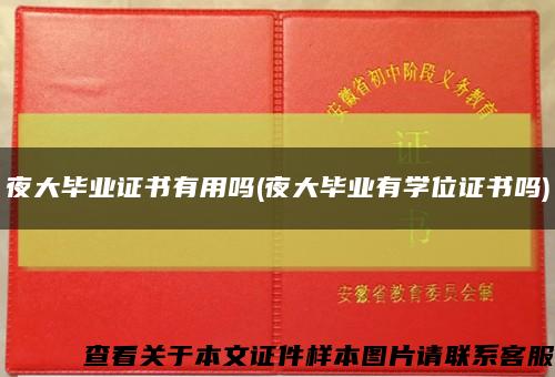 夜大毕业证书有用吗(夜大毕业有学位证书吗)缩略图