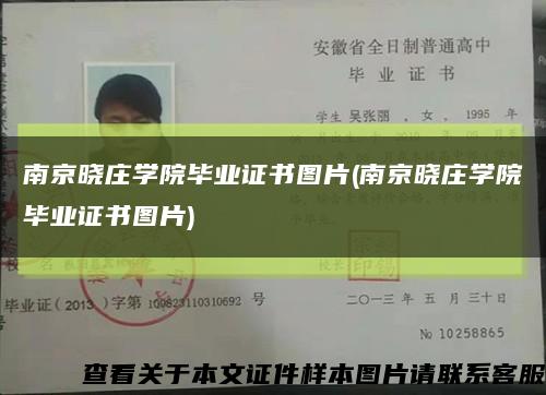 南京晓庄学院毕业证书图片(南京晓庄学院毕业证书图片)缩略图