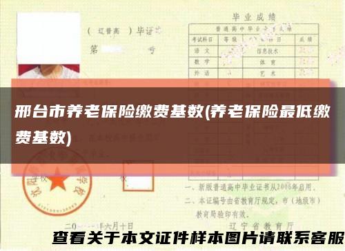 邢台市养老保险缴费基数(养老保险最低缴费基数)缩略图