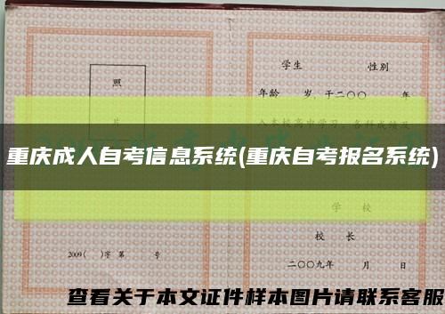 重庆成人自考信息系统(重庆自考报名系统)缩略图