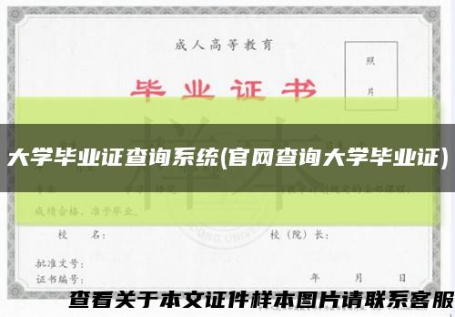 大学毕业证查询系统(官网查询大学毕业证)缩略图