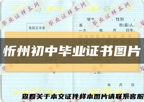 忻州初中毕业证书图片缩略图