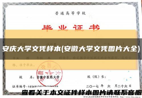 安庆大学文凭样本(安徽大学文凭图片大全)缩略图