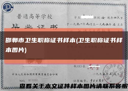 邯郸市卫生职称证书样本(卫生职称证书样本图片)缩略图