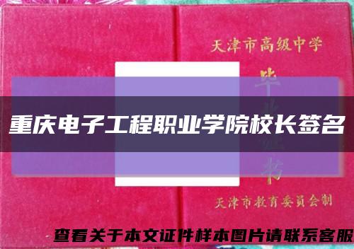 重庆电子工程职业学院校长签名缩略图