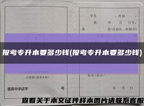 报考专升本要多少钱(报考专升本要多少钱)缩略图
