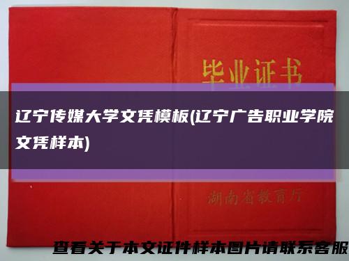 辽宁传媒大学文凭模板(辽宁广告职业学院文凭样本)缩略图