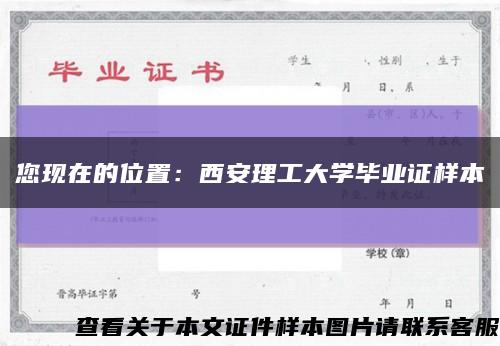 您现在的位置：西安理工大学毕业证样本缩略图