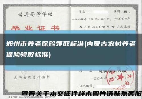 郑州市养老保险领取标准(内蒙古农村养老保险领取标准)缩略图