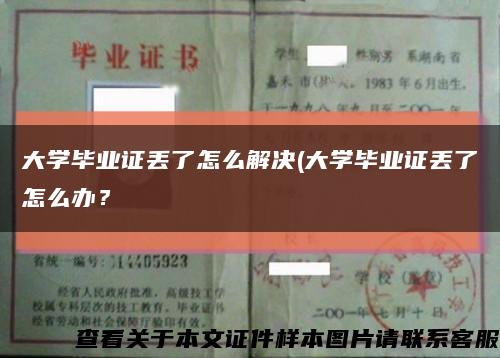大学毕业证丢了怎么解决(大学毕业证丢了怎么办？缩略图