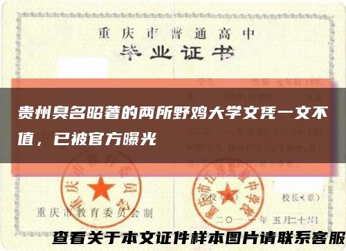 贵州臭名昭著的两所野鸡大学文凭一文不值，已被官方曝光缩略图