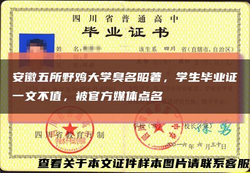 安徽五所野鸡大学臭名昭著，学生毕业证一文不值，被官方媒体点名缩略图