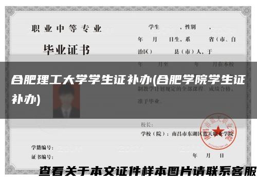 合肥理工大学学生证补办(合肥学院学生证补办)缩略图