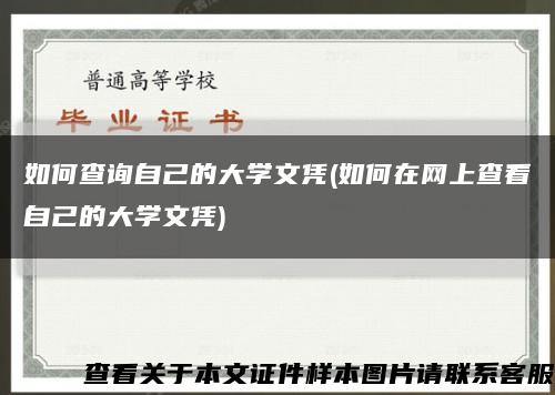 如何查询自己的大学文凭(如何在网上查看自己的大学文凭)缩略图