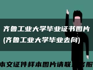 齐鲁工业大学毕业证书图片(齐鲁工业大学毕业去向)缩略图