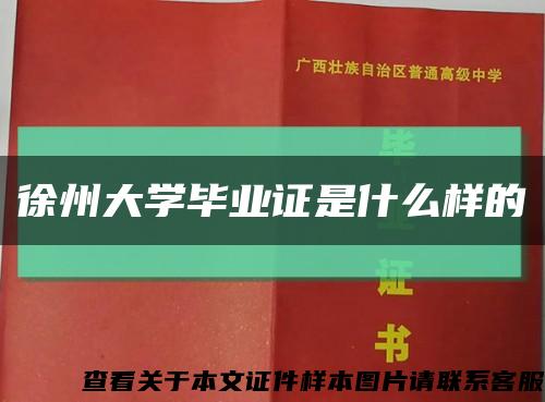 徐州大学毕业证是什么样的缩略图