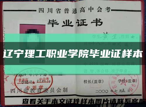 辽宁理工职业学院毕业证样本缩略图