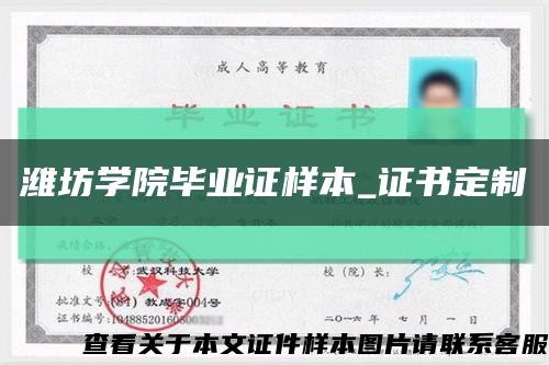潍坊学院毕业证样本_证书定制缩略图