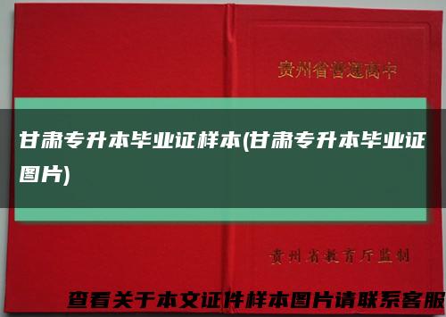 甘肃专升本毕业证样本(甘肃专升本毕业证图片)缩略图
