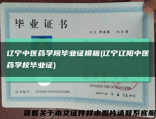 辽宁中医药学院毕业证模板(辽宁辽阳中医药学校毕业证)缩略图