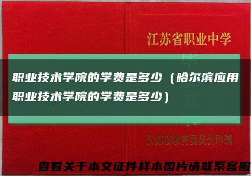 职业技术学院的学费是多少（哈尔滨应用职业技术学院的学费是多少）缩略图