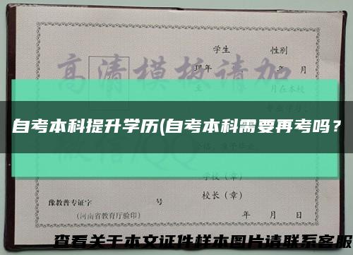 自考本科提升学历(自考本科需要再考吗？缩略图