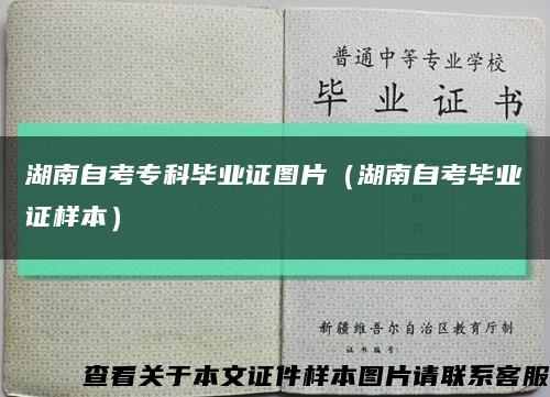 湖南自考专科毕业证图片（湖南自考毕业证样本）缩略图