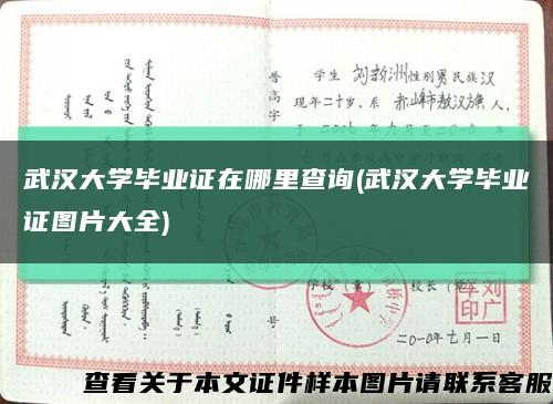武汉大学毕业证在哪里查询(武汉大学毕业证图片大全)缩略图
