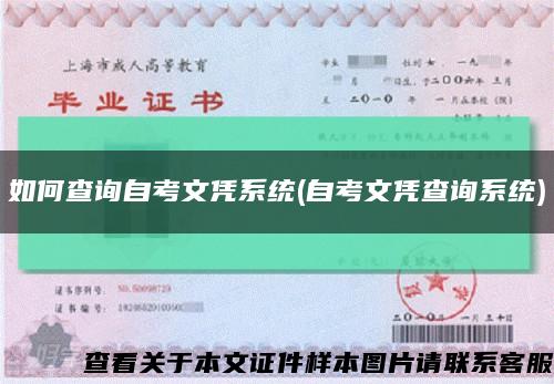 如何查询自考文凭系统(自考文凭查询系统)缩略图