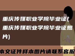 重庆传媒职业学院毕业证(重庆传媒职业学院毕业证照片)缩略图