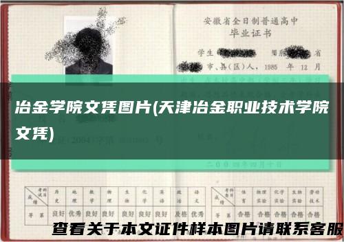 冶金学院文凭图片(天津冶金职业技术学院文凭)缩略图