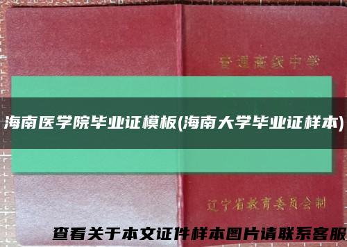 海南医学院毕业证模板(海南大学毕业证样本)缩略图