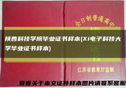 陕西科技学院毕业证书样本(Xi电子科技大学毕业证书样本)缩略图