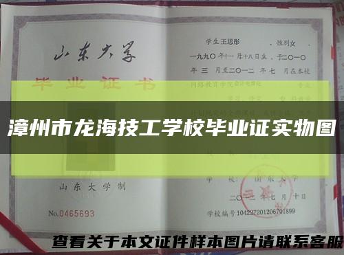漳州市龙海技工学校毕业证实物图缩略图