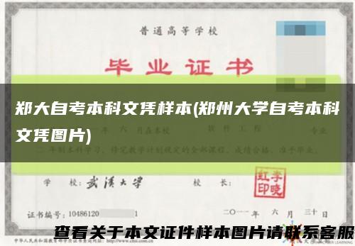 郑大自考本科文凭样本(郑州大学自考本科文凭图片)缩略图