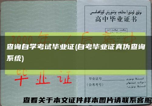 查询自学考试毕业证(自考毕业证真伪查询系统)缩略图