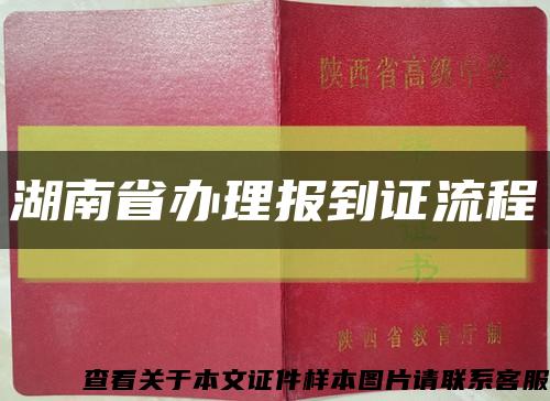 湖南省办理报到证流程缩略图