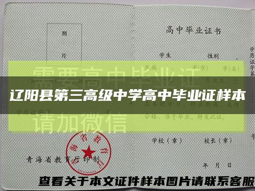 辽阳县第三高级中学高中毕业证样本缩略图