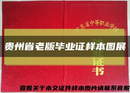 贵州省老版毕业证样本图展缩略图