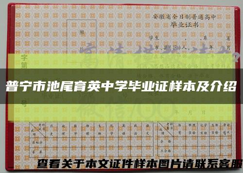 普宁市池尾育英中学毕业证样本及介绍缩略图