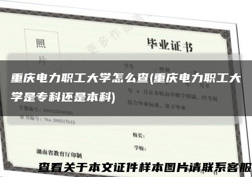 重庆电力职工大学怎么查(重庆电力职工大学是专科还是本科)缩略图